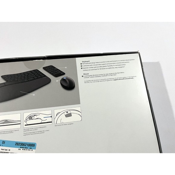 Microsoft Computers, Laptops & Parts Microsoft Sculpt Ergonomic L5v000 Wireless Keyboard